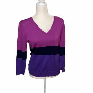 COPY - Chaps 3/4 sleeve v neck Sweater